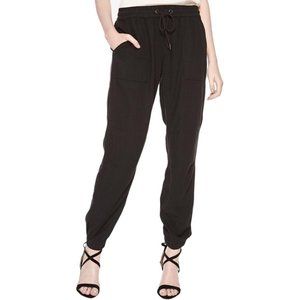 Black Linen Jogger Pants